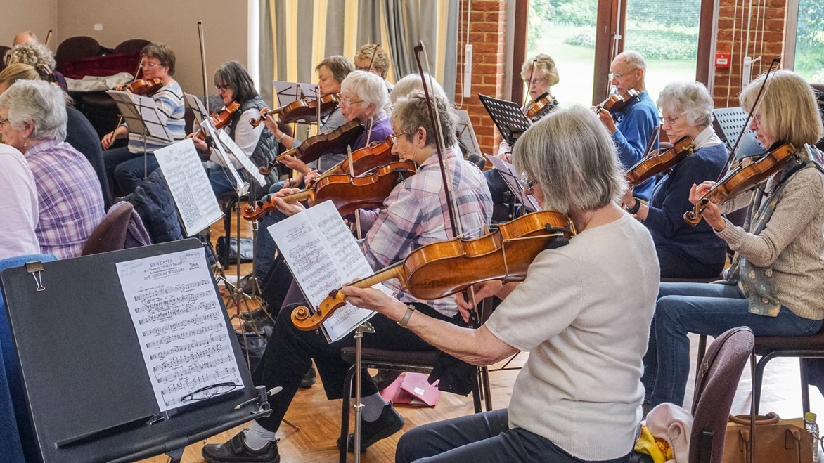Musicians playing with the Tedesca quartet undefinedMusicians playing with the Tedesca quartet